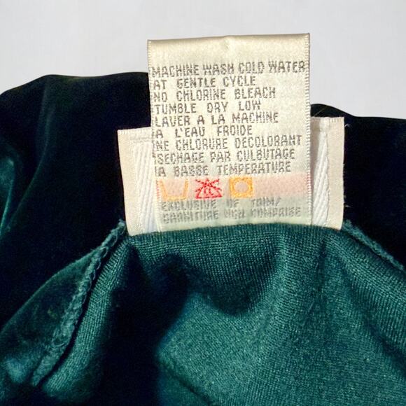 Vintage 80s Jasmine Rose Velvet Robe Small Tassel Zip Long Cottage Loungewear - Picture 9 of 9